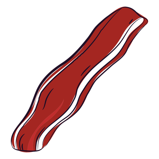 Red bacon hand drawn icon flat