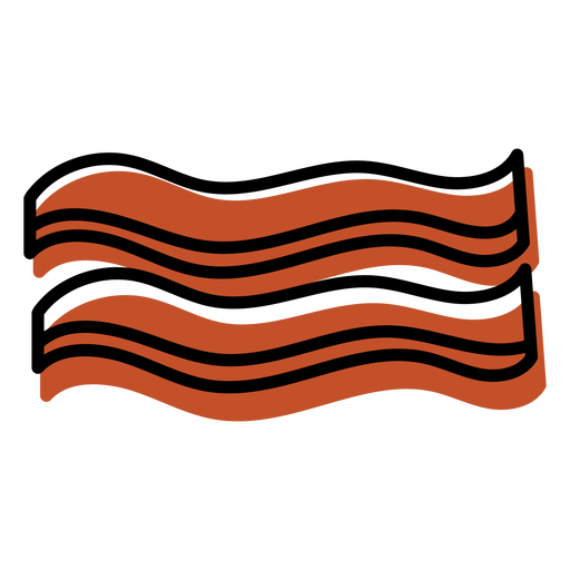 Red bacon icon flat