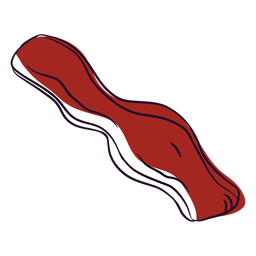 Tocino rojo icono dibujado a mano plano Transparent PNG