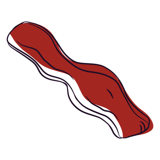 Ícone de bacon vermelho desenhado à mão plana Desenho PNG