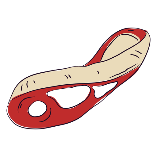 Rote Hand gezeichnetes Twiststeak flach PNG-Design