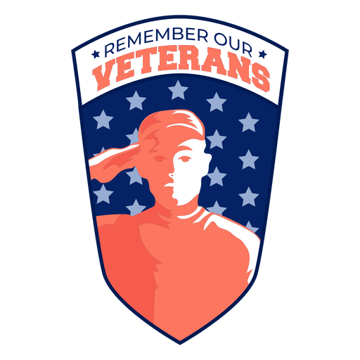 Remember vetern star spangled badge PNG Design