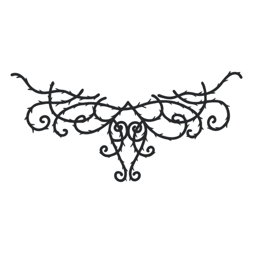 Divisor de espinho em espiral ornamental simétrico Desenho PNG