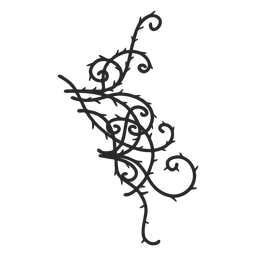 Trazo de remolino ornamental de espina Diseño PNG