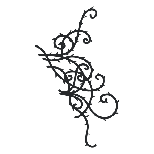 Thorn ornamental swirl stroke PNG Design