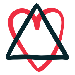 Dibujado a mano triángulo corazón adopción símbolo Transparent PNG