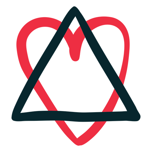 Triangle heart adoption symbol hand drawn PNG Design