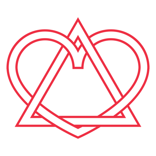 Triangle heart adoption symbol stroke PNG Design
