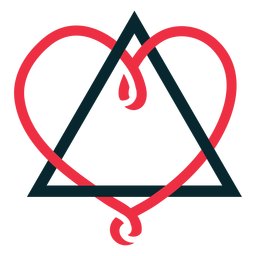 Símbolo de adoção de coração de fita triangular Desenho PNG