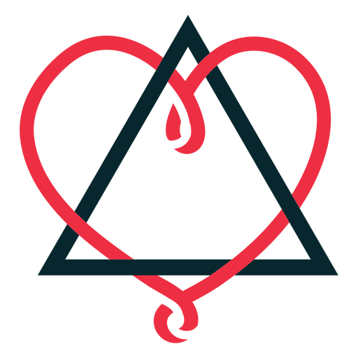 Símbolo de adoção de coração de fita triangular Desenho PNG