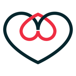 Símbolo de adopción de dos corazones Diseño PNG
