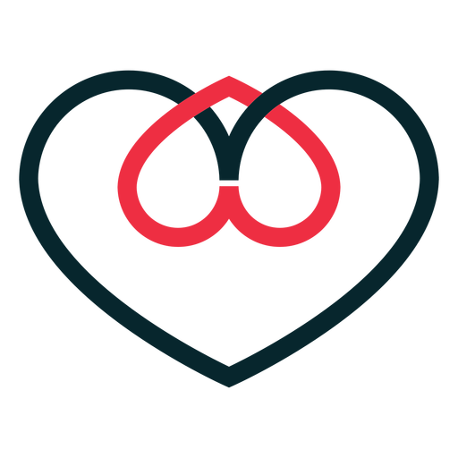 Adoptionssymbol mit zwei Herzen PNG-Design