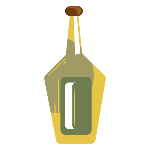 Botella de vidrio amarilla plana Diseño PNG