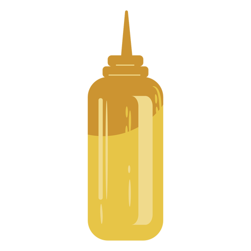 Botella de mostaza amarilla plana