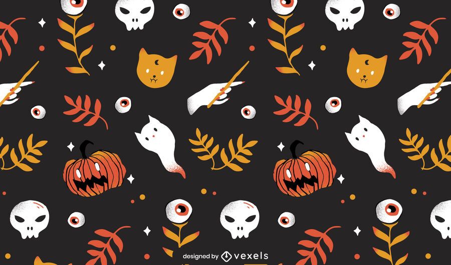 halloween elements pattern design halloween elements pattern design