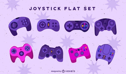 joystick flat illustration set