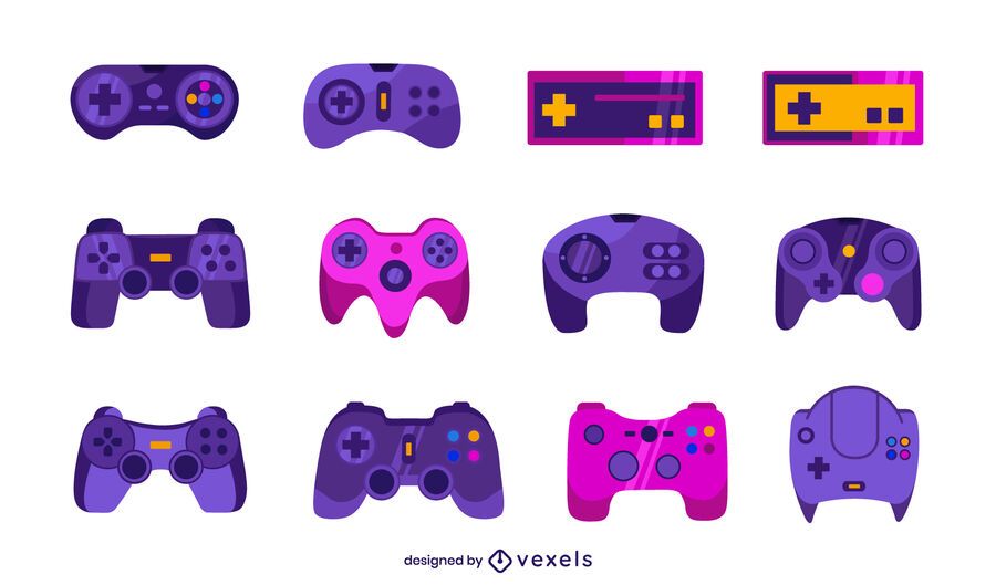 joystick flat illustration set joystick flat illustration set