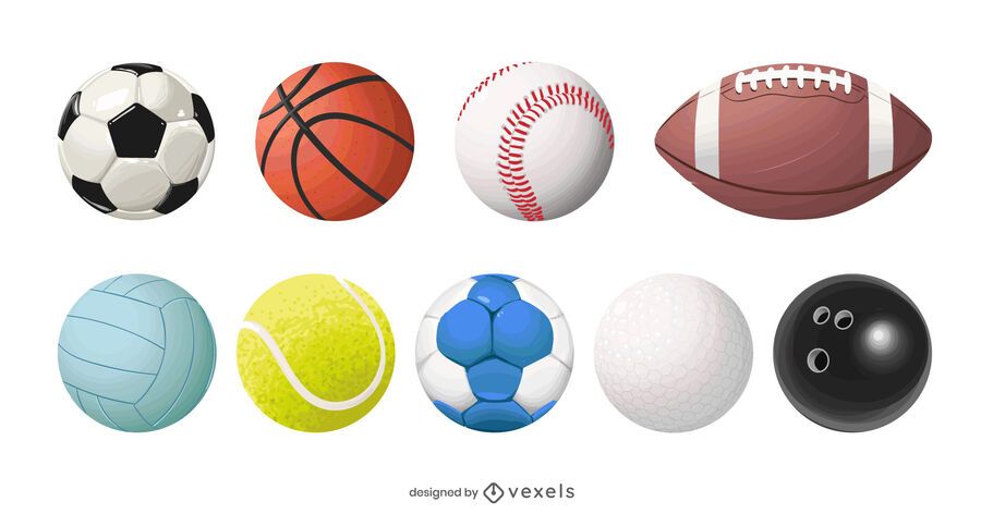 realistic sport balls set realistic sport balls set