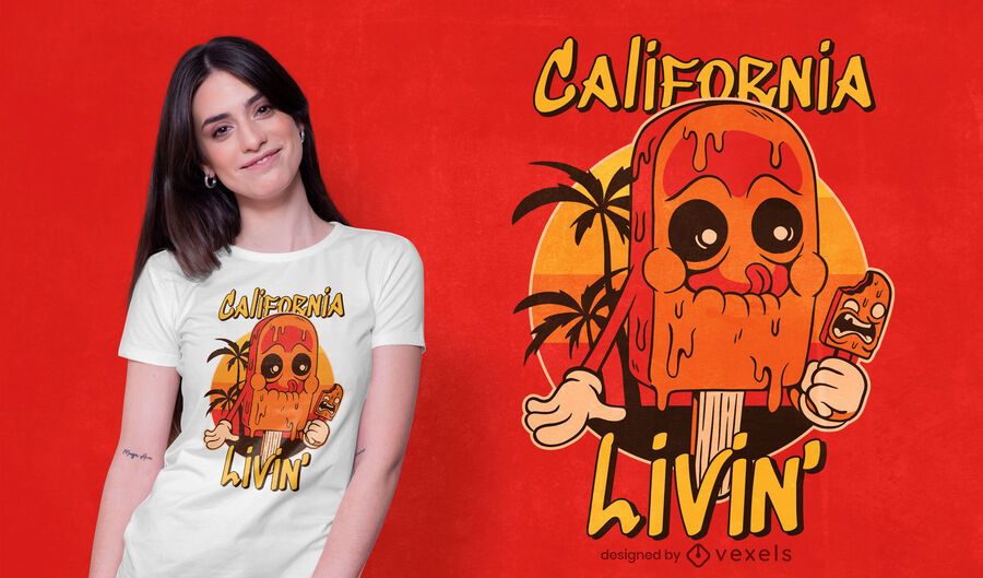 diseño de camiseta de helado de california diseño de camiseta de helado de california