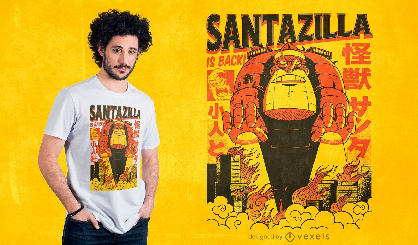 Santazilla ist zur?ck T-Shirt Design