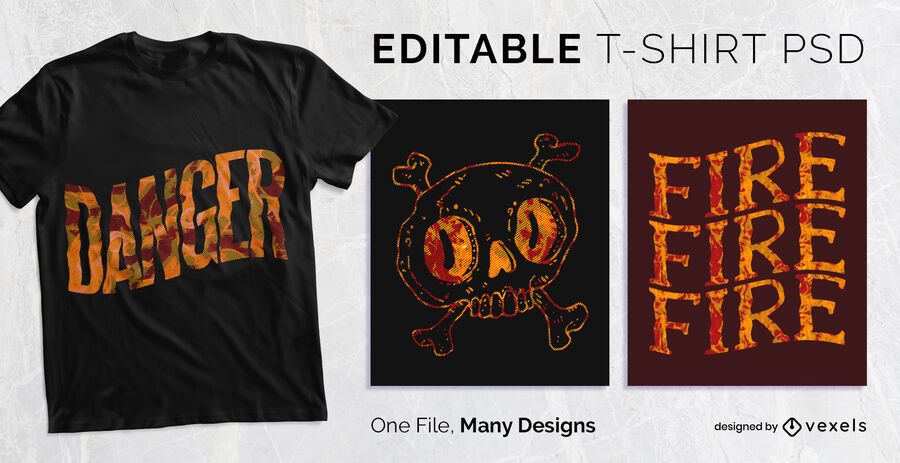 Diseño de camiseta Fire Texture PSD Diseño de camiseta Fire Texture PSD