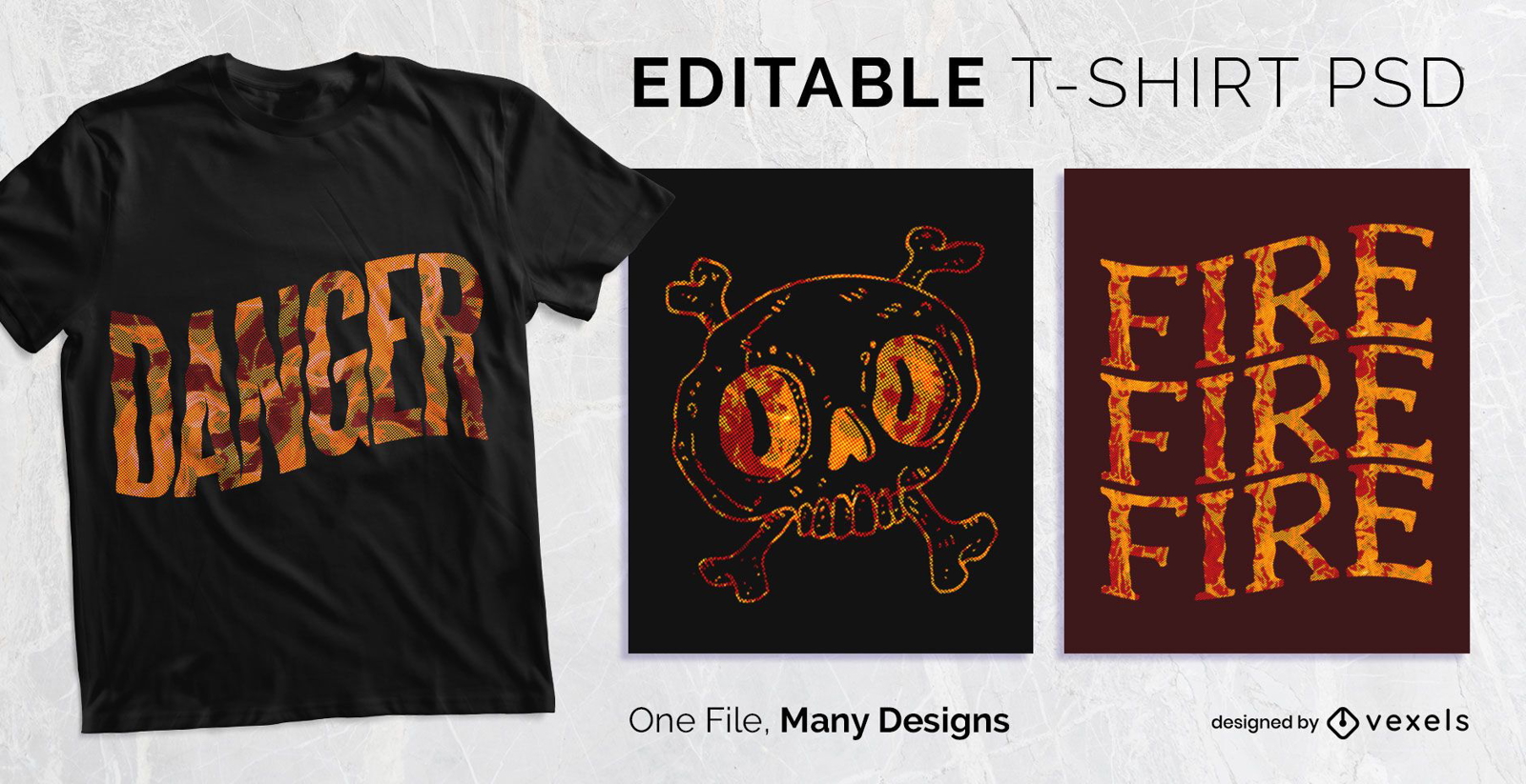 Feuer Textur T-Shirt Design PSD