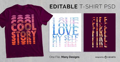 Diseño de camiseta con efecto de texto estroboscópico PSD Diseño de camiseta con efecto de texto estroboscópico PSD