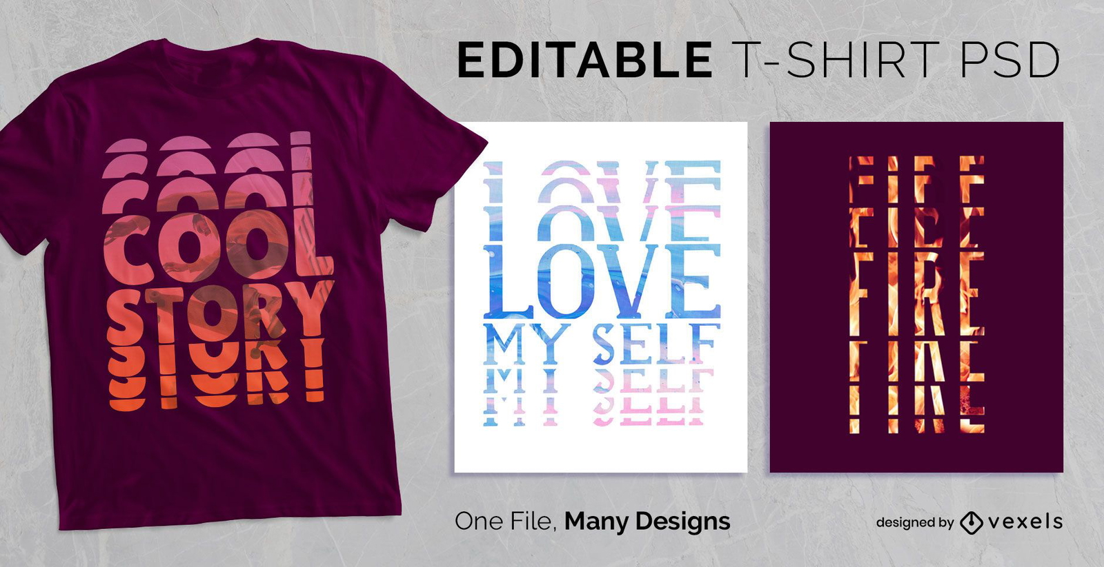 Strobe Text Effect T-shirt Design PSD