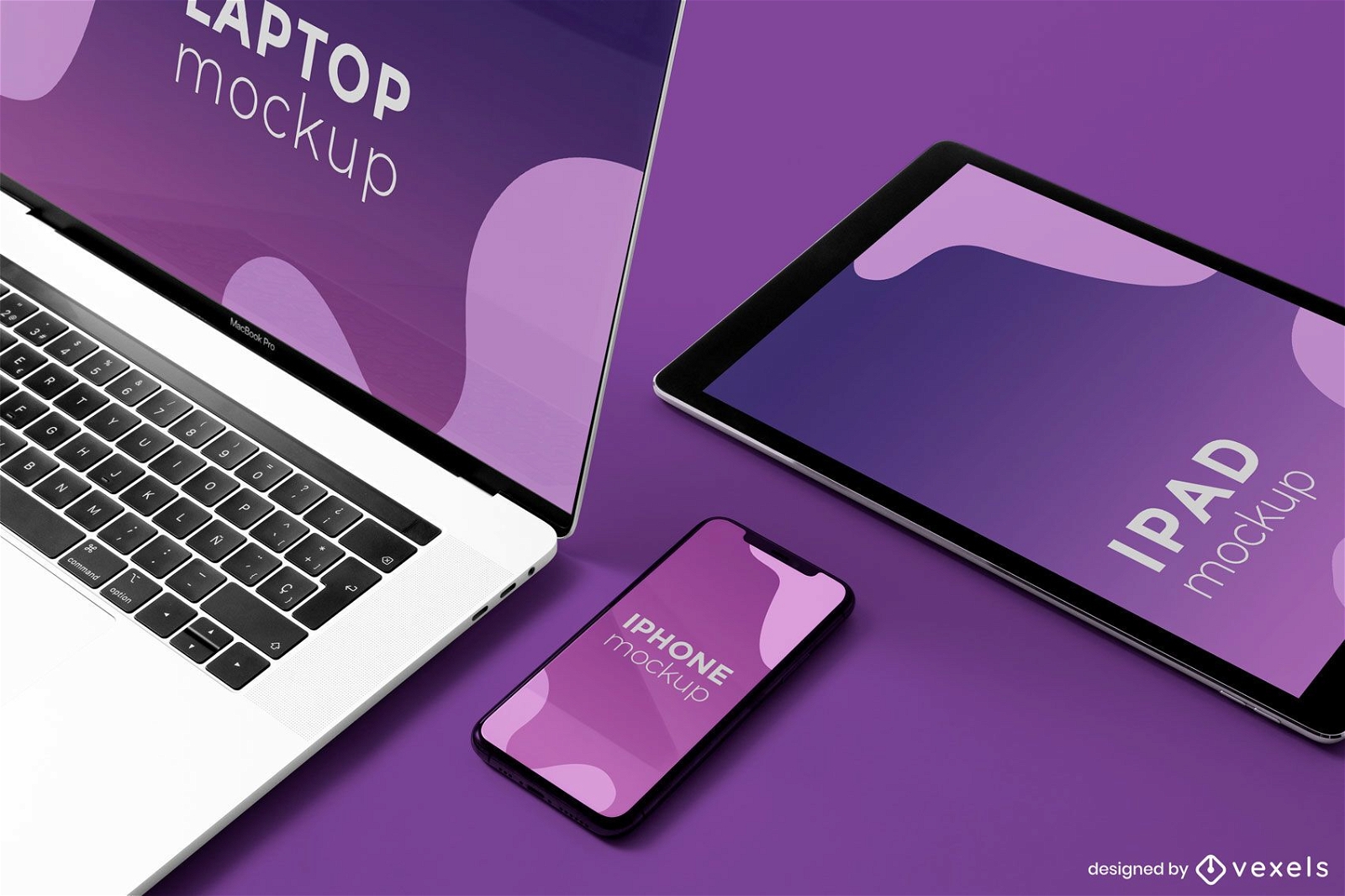 electronic devices mockup composition