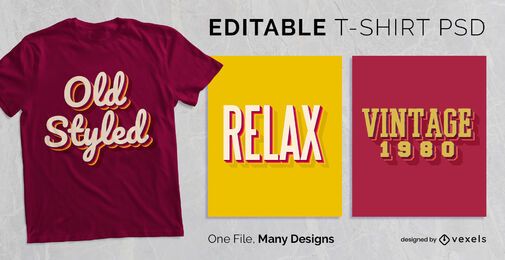 Vintage Drop Shadow Text T-shirt Design PSD Vintage Drop Shadow Text T-shirt Design PSD
