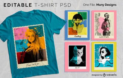 Postal Photo T-shirt Design PSD Postal Photo T-shirt Design PSD