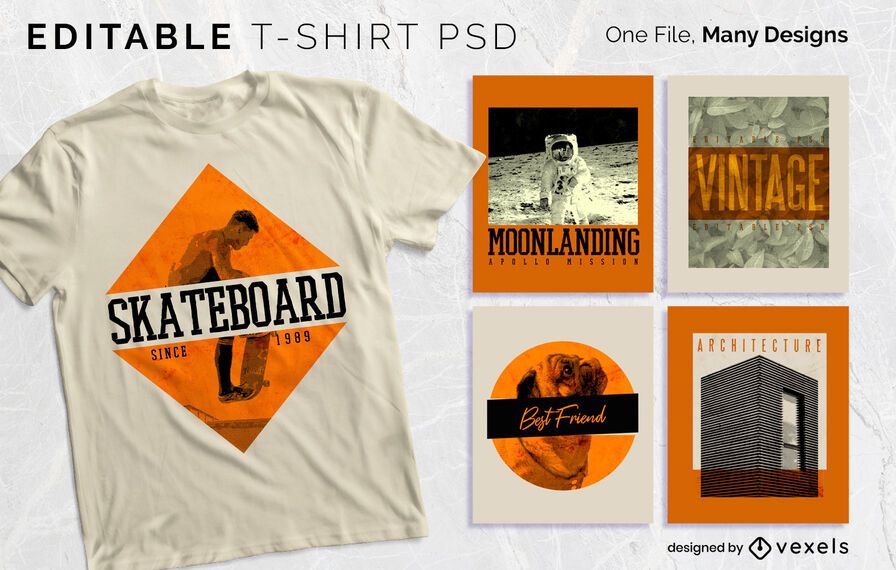 T-shirt de distintivo de texto vintage Design PSD T-shirt de distintivo de texto vintage Design PSD