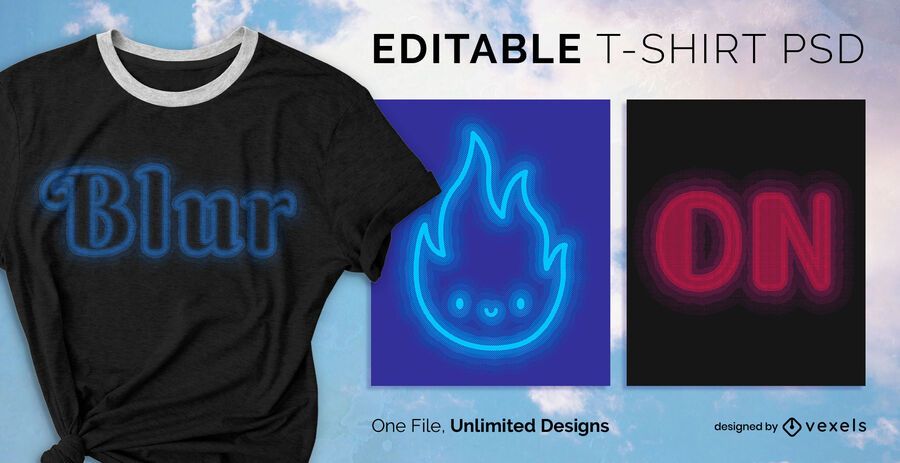 Blurry Text Effect T-shirt Design PSD Blurry Text Effect T-shirt Design PSD