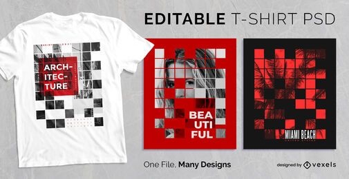 Abstract Square Grid T-shirt Design PSD