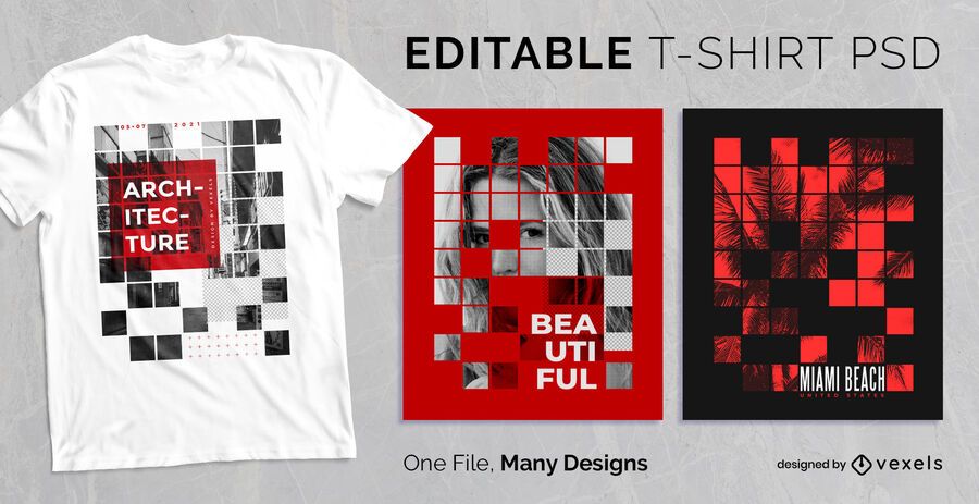 Diseño de camiseta de cuadrícula cuadrada abstracta PSD Diseño de camiseta de cuadrícula cuadrada abstracta PSD