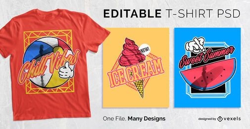 Colorful Frames and Lettering T-shirt Design PSD