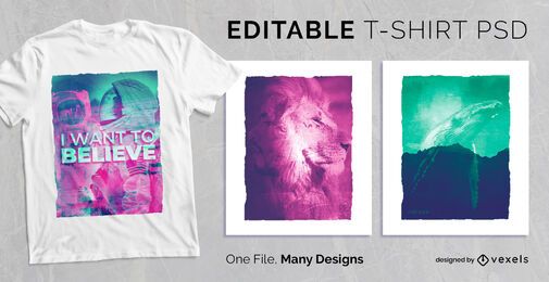 Double Exposure T-shirt Design PSD