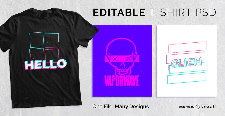 Glitch Effect T-shirt Design PSD Glitch Effect T-shirt Design PSD