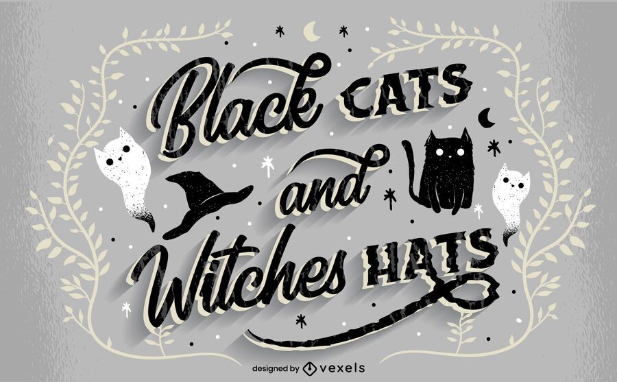 Black cats halloween lettering Black cats halloween lettering