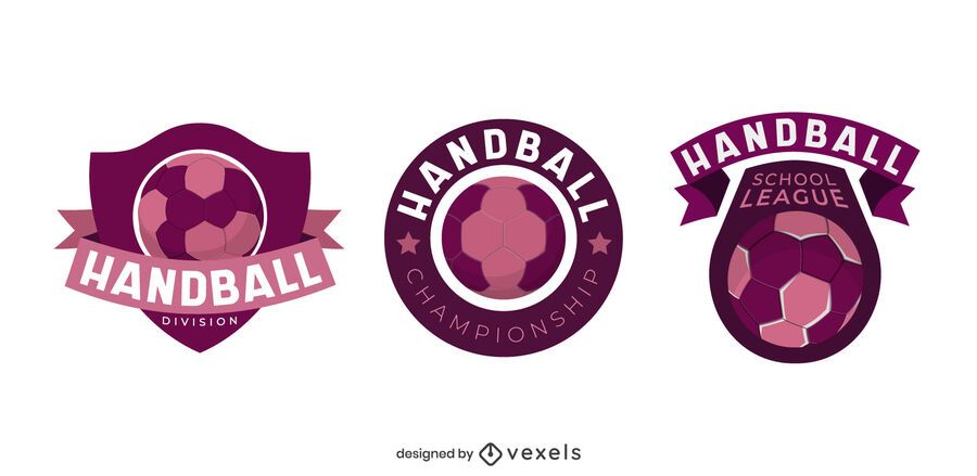 Handball badge illustration set Handball badge illustration set