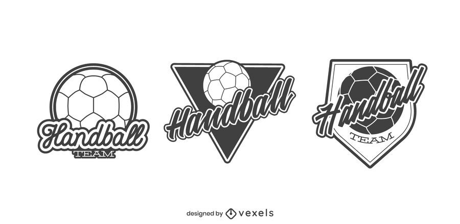 Handball team badge illustration set Handball team badge illustration set
