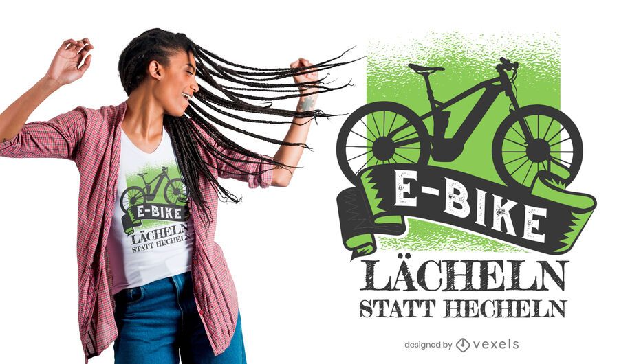 Diseño de camiseta de texto alemán E-Bike Diseño de camiseta de texto alemán E-Bike