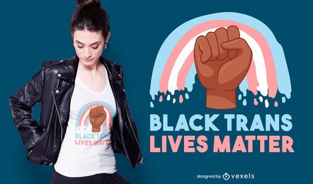 Design de camiseta preta trans vive