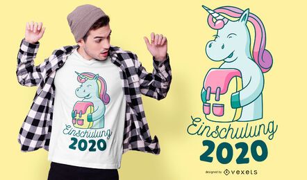 Diseño de camiseta de inscripción escolar de unicornio Diseño de camiseta de inscripción escolar de unicornio