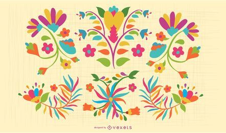 Otomi Blumen buntes Set Otomi Blumen buntes Set