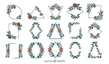 Colección de marcos florales