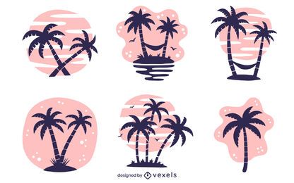Palmenillustrationssatz