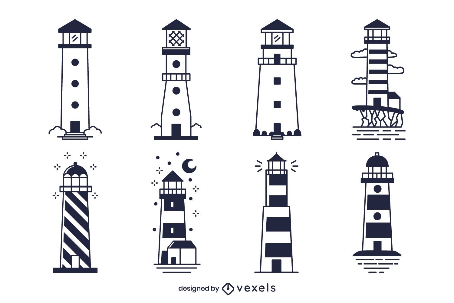 Monochrome Lighthouse Design Pack