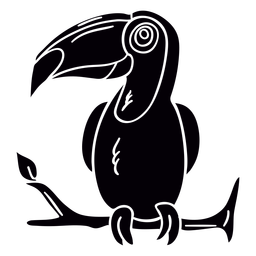 Toco tucán perca rama negra Diseño PNG
