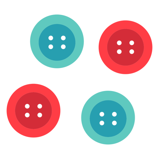 Ícone plano dos botões de pano do círculo clássico